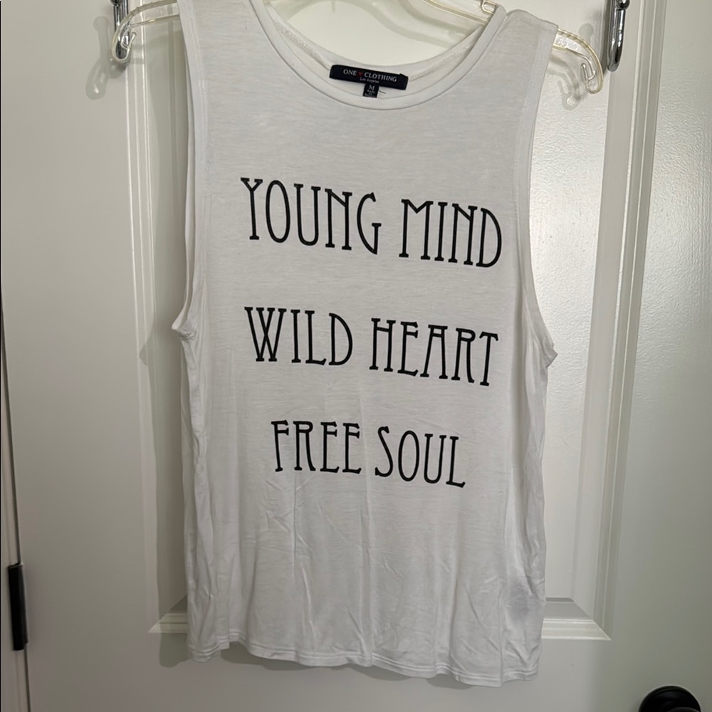 One Clothing White Graphic Tank Top